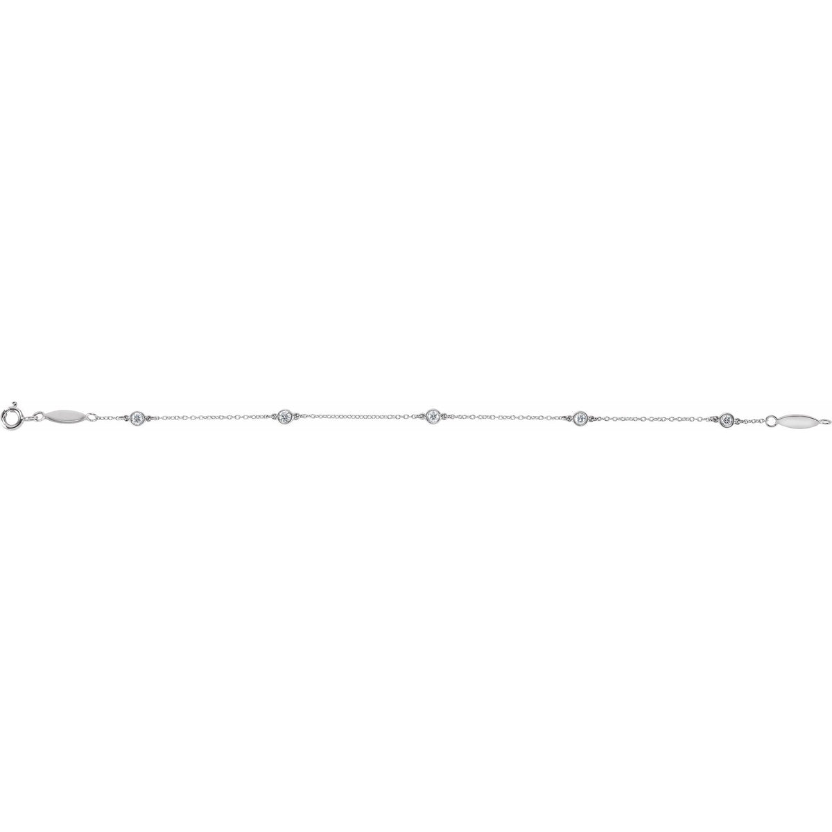 Natural Diamond Bezel-Set Five-Station Bracelet