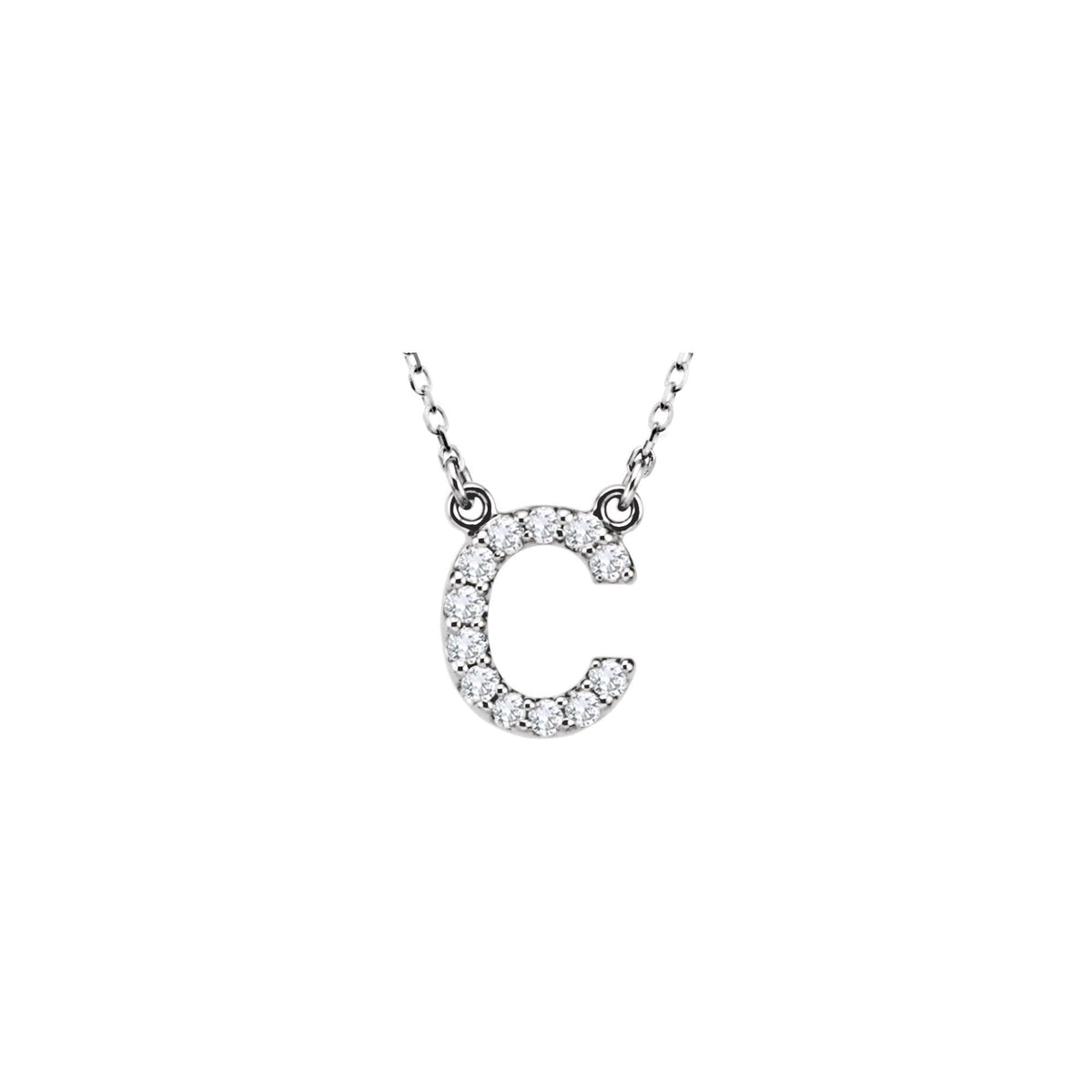 Natural Diamond Initial Necklace