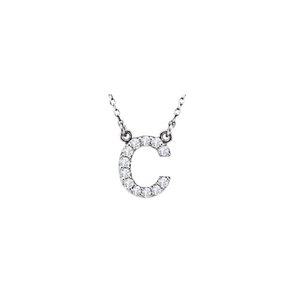 Natural Diamond Initial Necklace