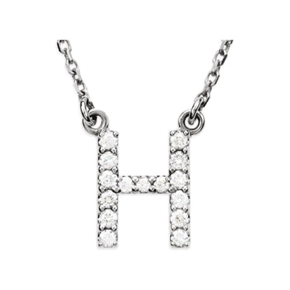 1/8 CTW Natural Diamond Initial H 16" Necklace