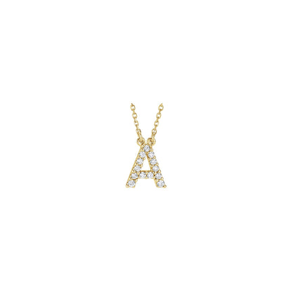 Natural Diamond Initial Necklace