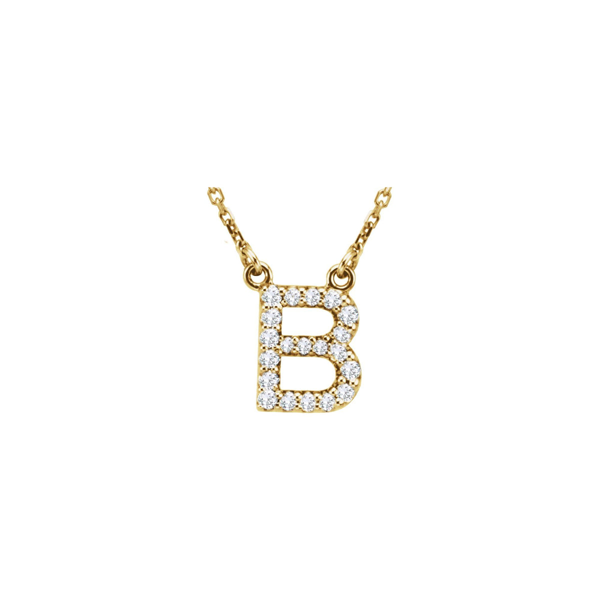 Natural Diamond Initial Necklace