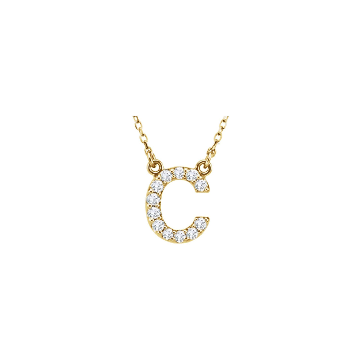 Natural Diamond Initial Necklace