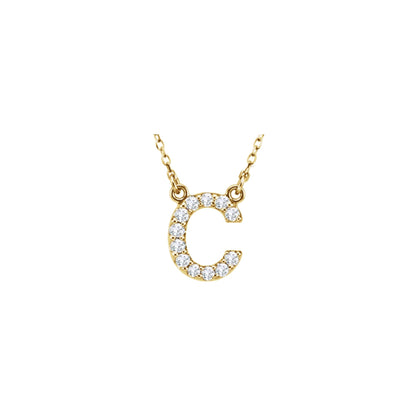 Natural Diamond Initial Necklace