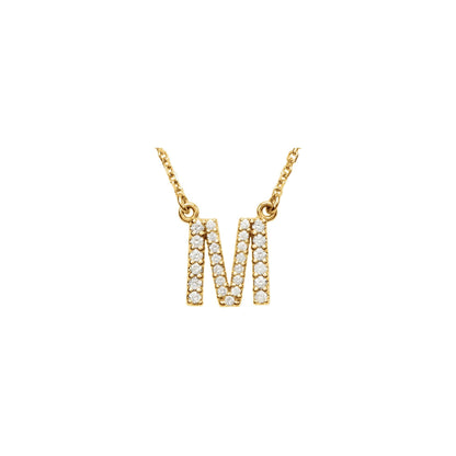 Natural Diamond Initial Necklace