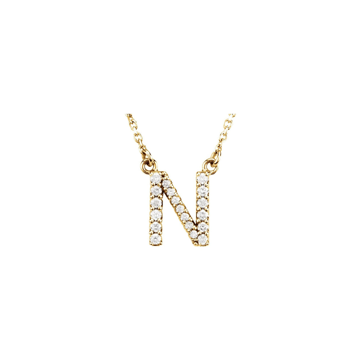 Natural Diamond Initial Necklace