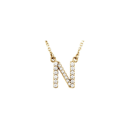 Natural Diamond Initial Necklace