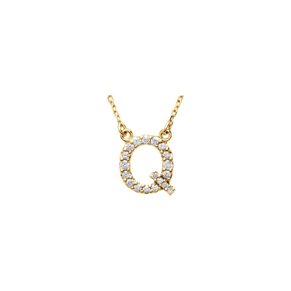 Natural Diamond Initial Necklace