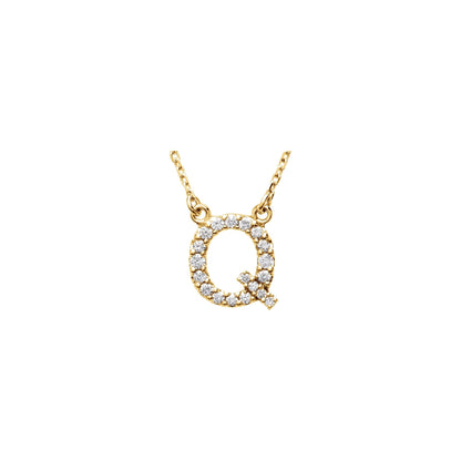 Natural Diamond Initial Necklace