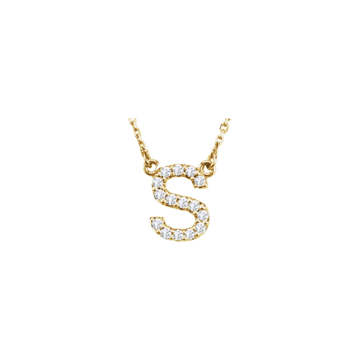 Natural Diamond Initial Necklace