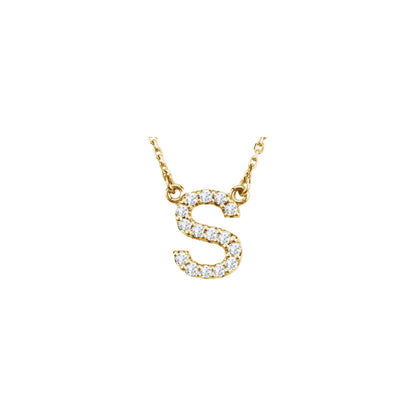 Natural Diamond Initial Necklace