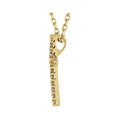 Natural Yellow Sapphire Petite Cross 16" Necklace