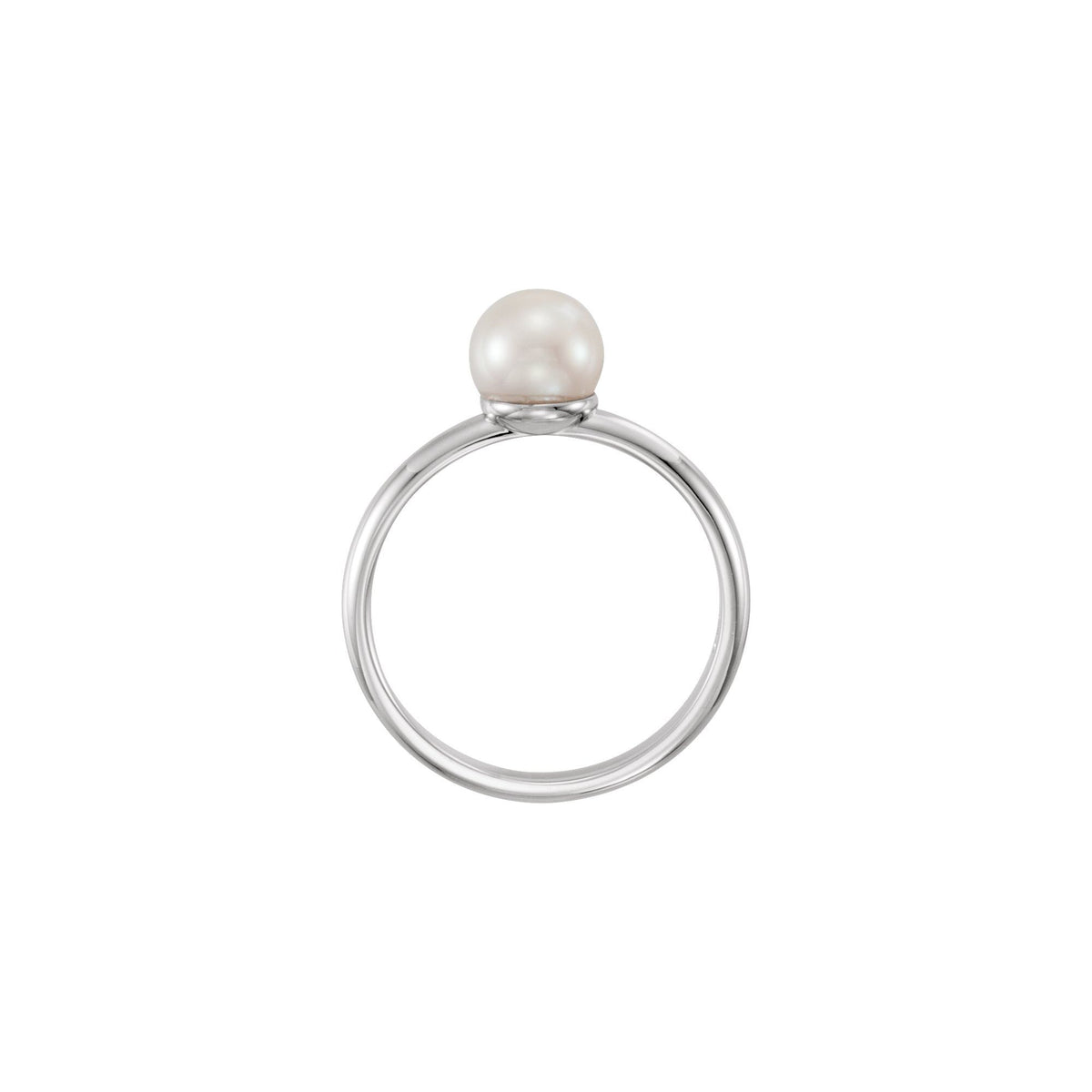 6.5-7 mm Cultured White Freshwater Pearl Ring