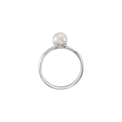 6.5-7 mm Cultured White Freshwater Pearl Ring