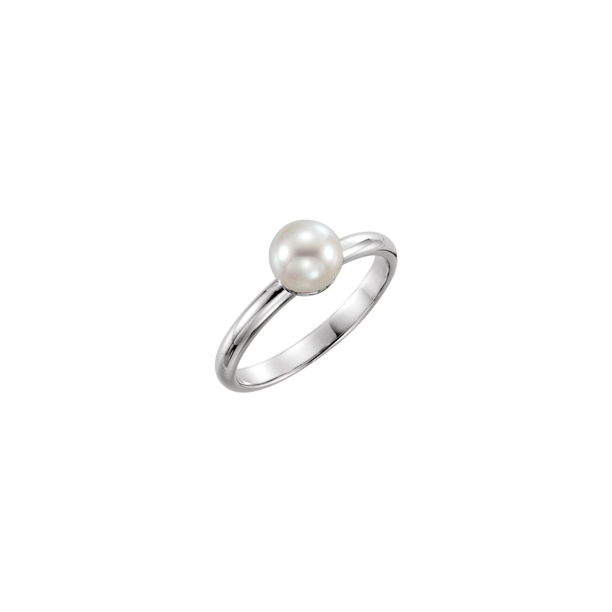 6.5-7 mm Cultured White Freshwater Pearl Ring