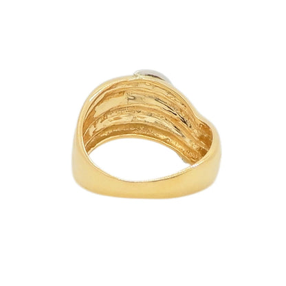18K Yellow Gold & Platinum 900 0.05ct Diamond Ring