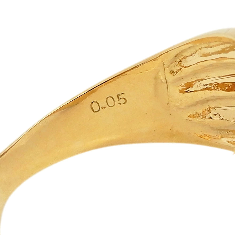 18K Yellow Gold & Platinum 900 0.05ct Diamond Ring