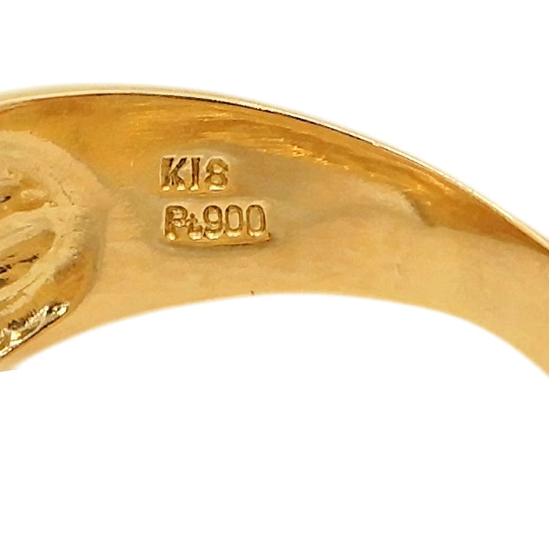 18K Yellow Gold & Platinum 900 0.05ct Diamond Ring