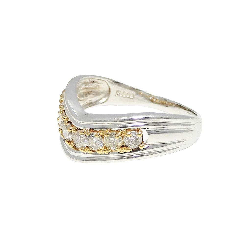 18K Yellow Gold & Platinum 900 0.60ct Diamond Ring