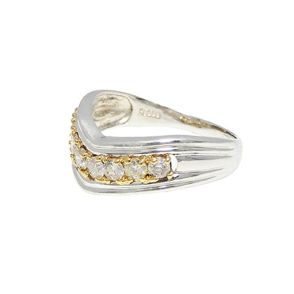 18K Yellow Gold & Platinum 900 0.60ct Diamond Ring