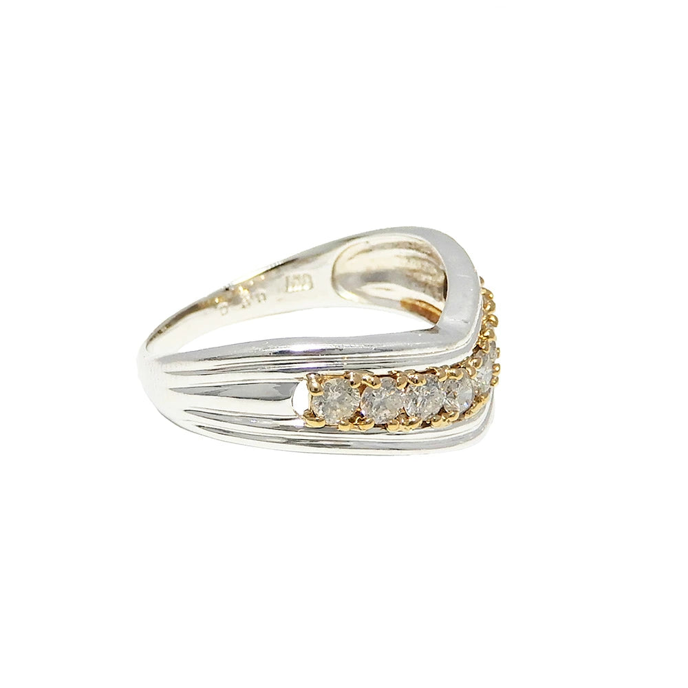 18K Yellow Gold & Platinum 900 0.60ct Diamond Ring