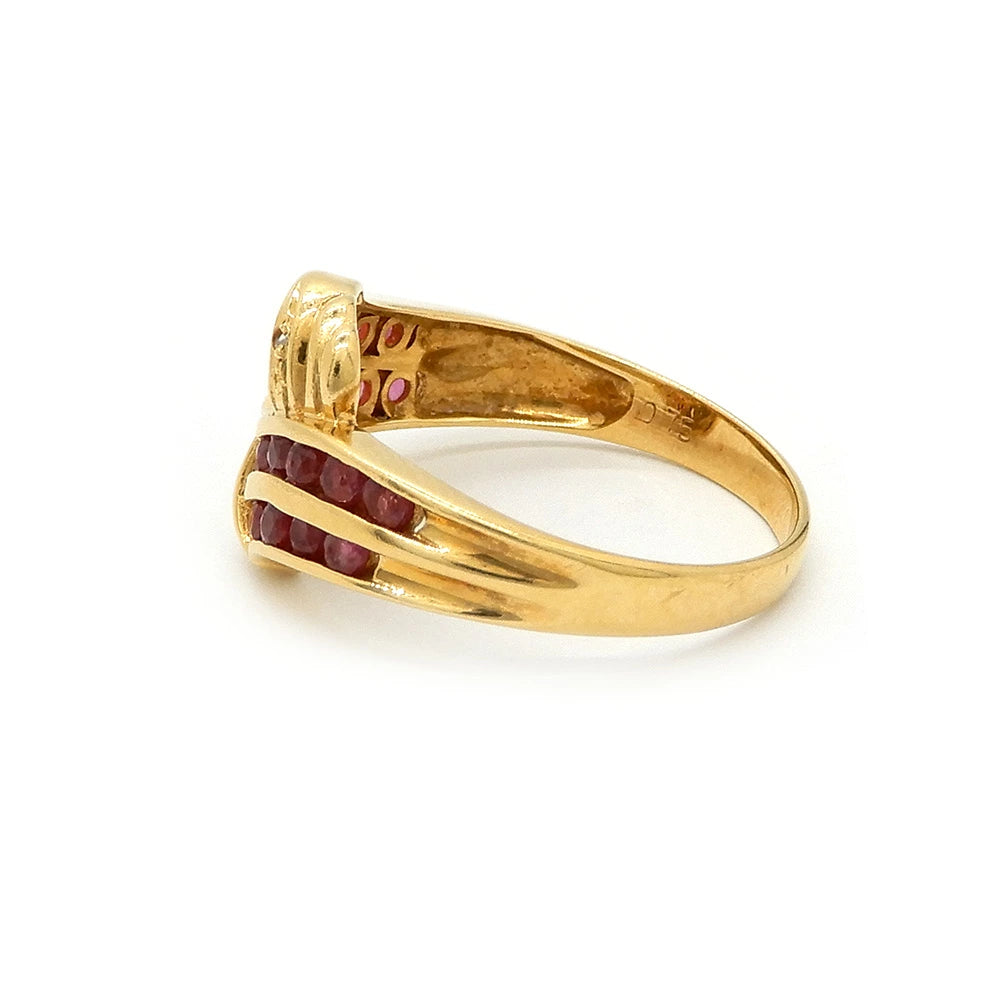 18K Yellow Gold 0.75ct Ruby Ring