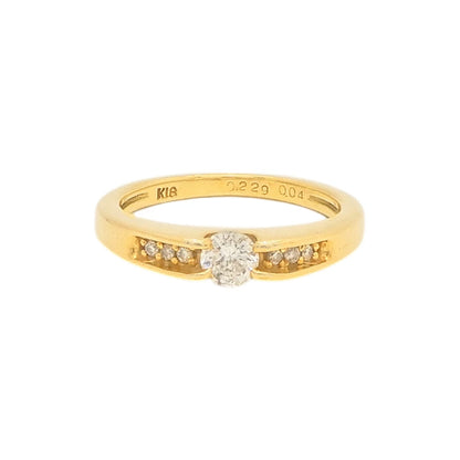 18K Yellow Gold 0.229ct & 0.04ct Diamond Ring