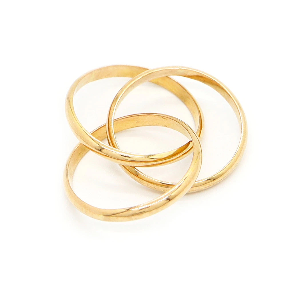 18K Yellow Gold Interlocking Rolling Ring (Trinity-style)