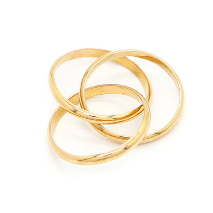 18K Yellow Gold Interlocking Rolling Ring (Trinity-style)