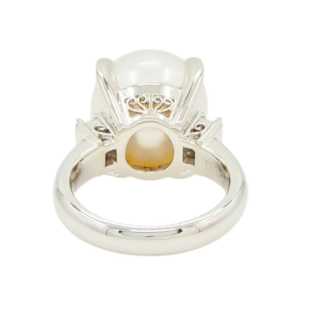 Platinum 900 11.8mm Pearl 0.31ct Diamond Ring