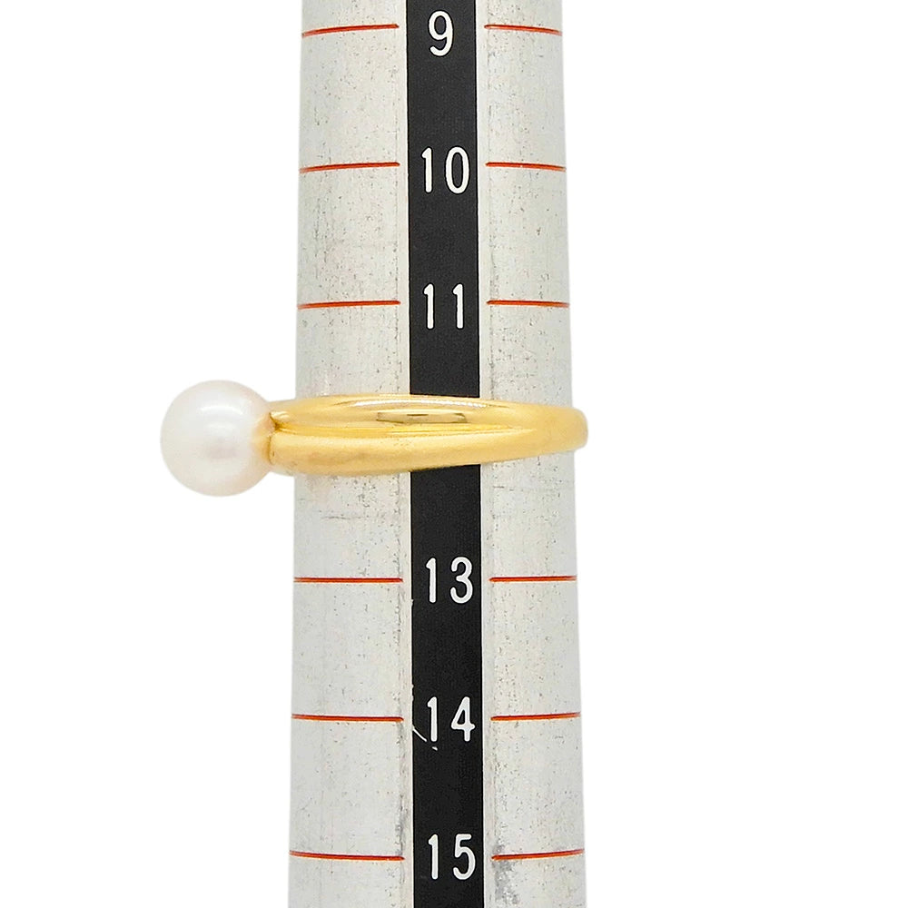 18K Yellow Gold 6.3mm Pearl Ring