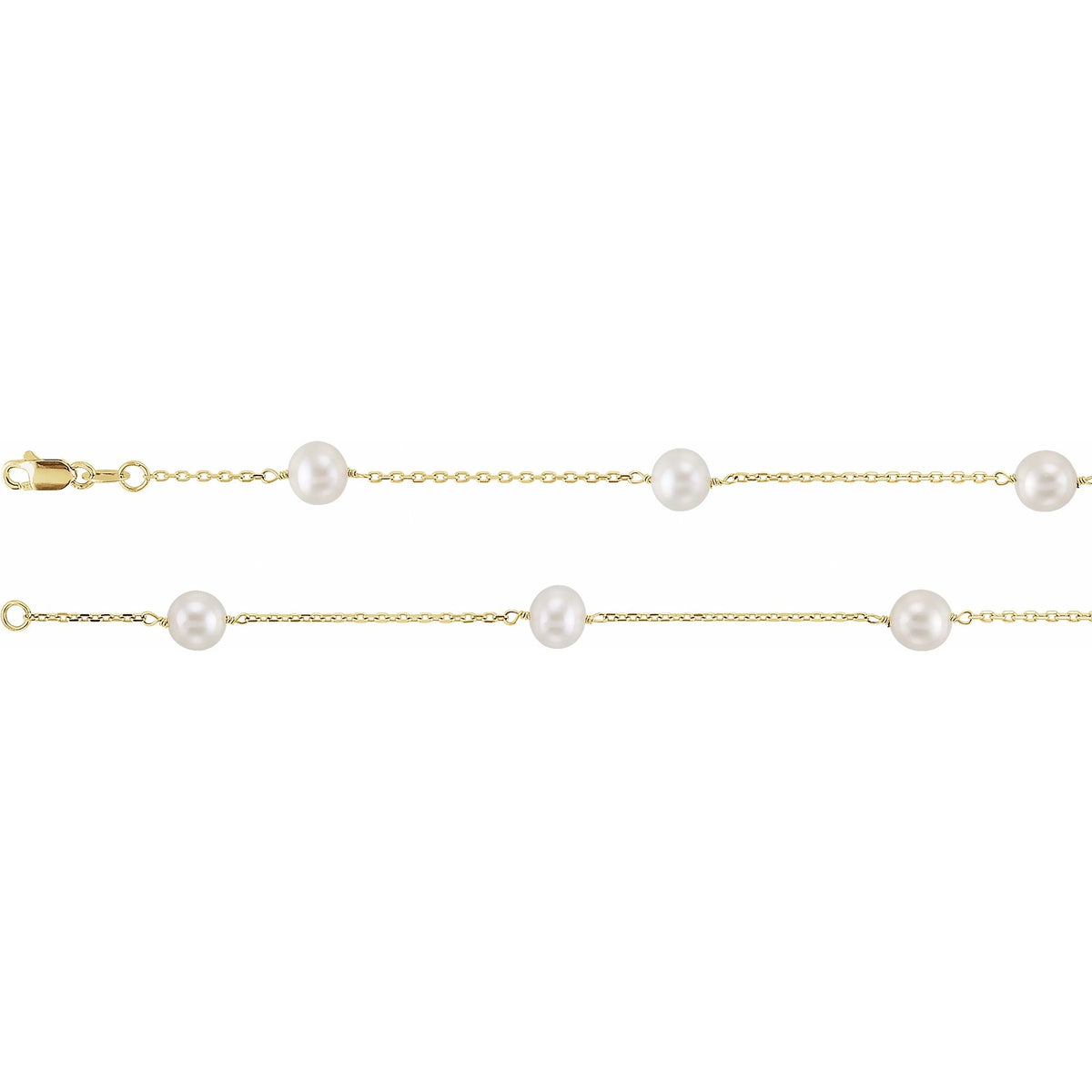 Cultured White Freshwater Pearl 12-Station 16" Necklace