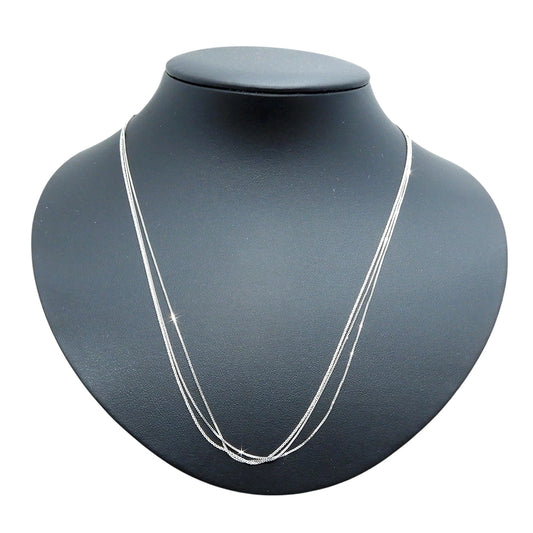 18K White Gold Three-Station Necklace