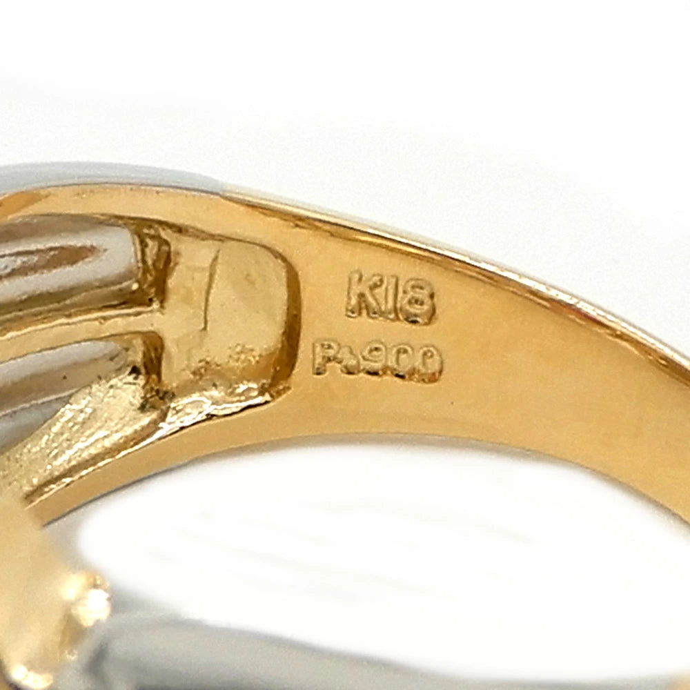 18K Yellow Gold & Platinum 900 Ruby Ring