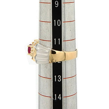 18K Yellow Gold & Platinum 900 Ruby Ring