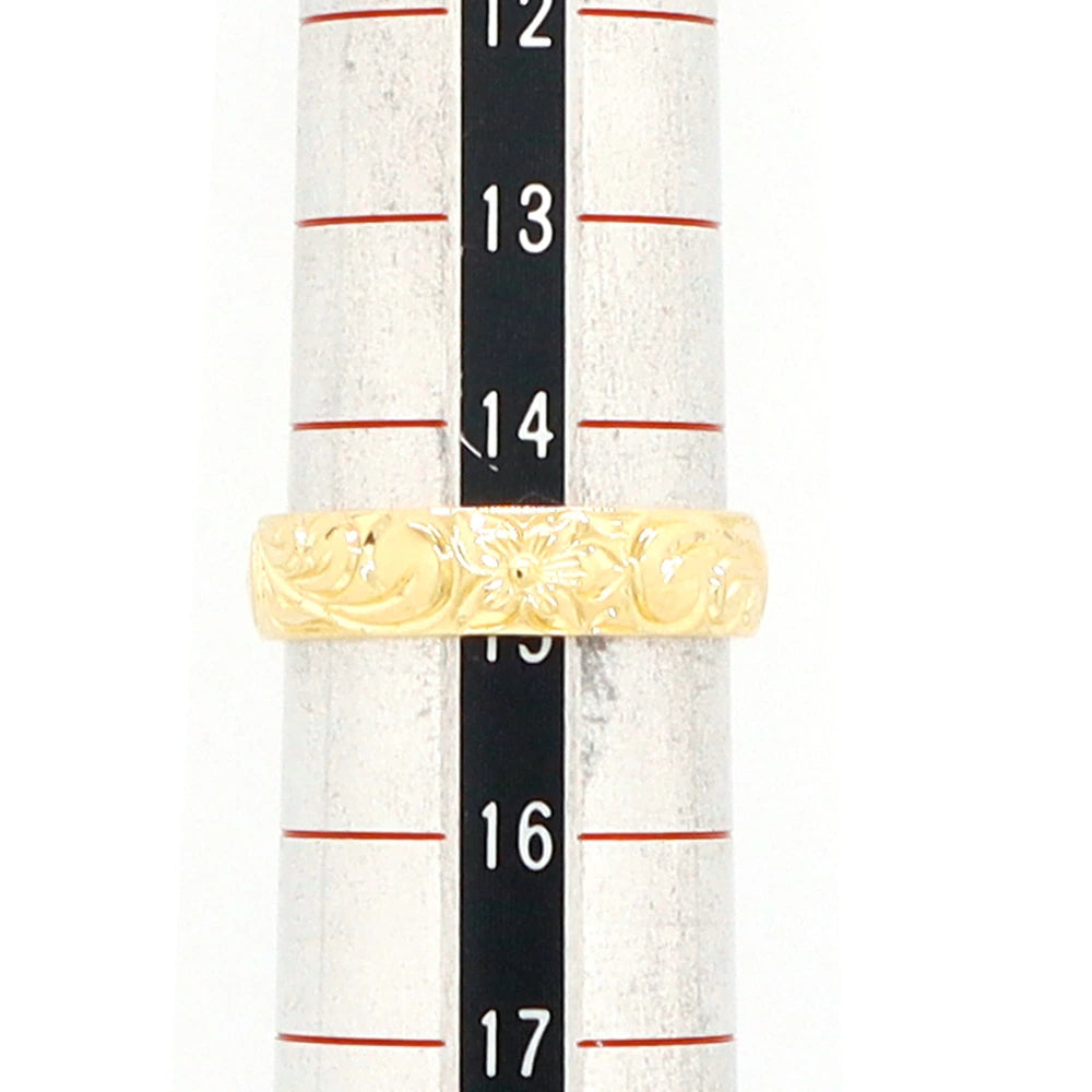 18K Yellow Gold Hawaiian Scroll Ring "Laule'a"