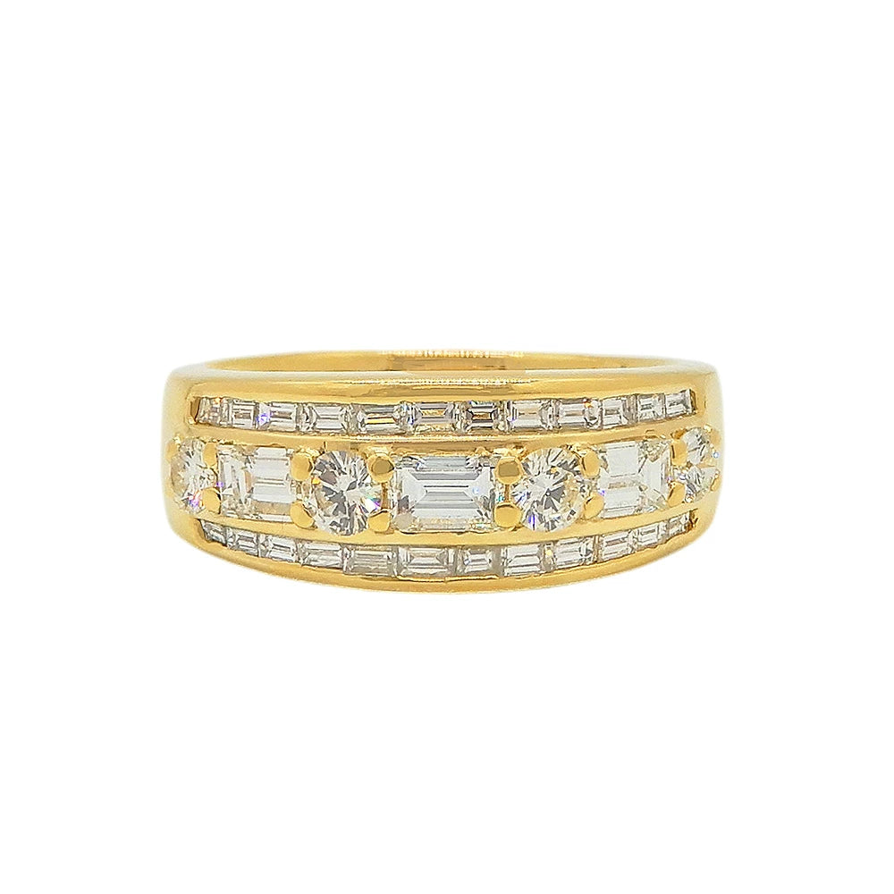 18K Yellow Gold Diamond 1.32ct Channel-Set Ring
