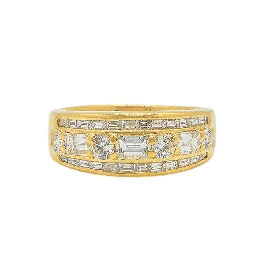 18K Yellow Gold Diamond 1.32ct Channel-Set Ring