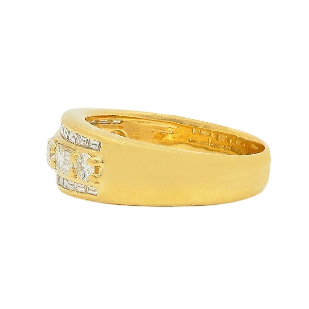18K Yellow Gold Diamond 1.32ct Channel-Set Ring