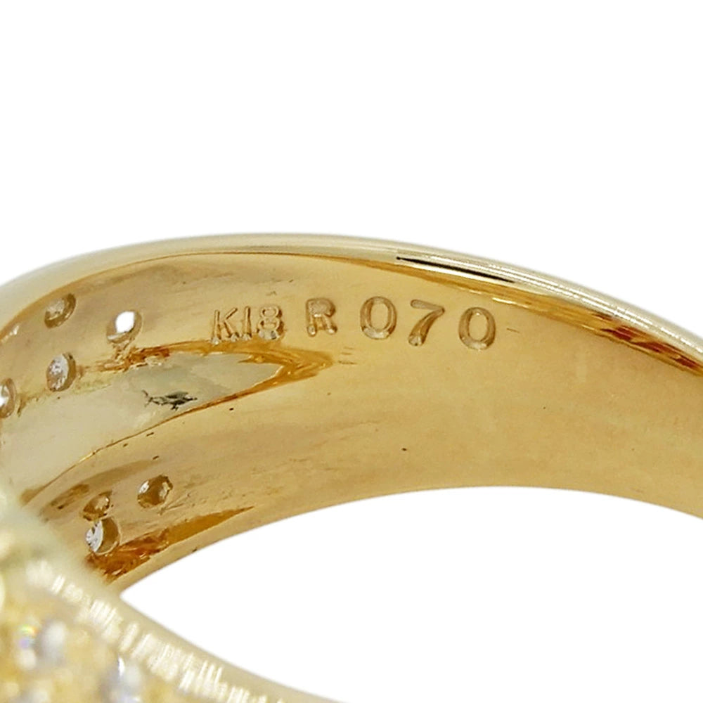 18K Yellow Gold Ruby 0.70ct Diamond 0.27ct Pave Ring