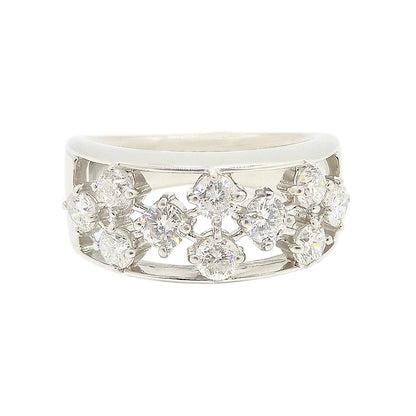 Platinum 900 Diamond 1.00ct Cluster Ring