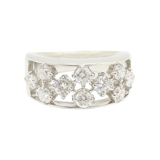 Platinum 900 Diamond 1.00ct Cluster Ring