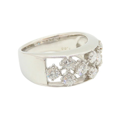 Platinum 900 Diamond 1.00ct Cluster Ring