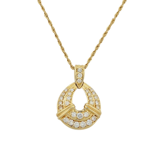 18K Yellow Gold Diamond 0.62ct Pendant Necklace