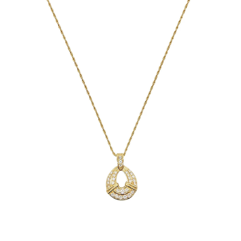 18K Yellow Gold Diamond 0.62ct Pendant Necklace