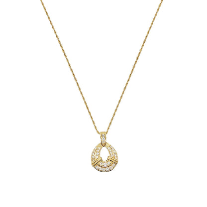 18K Yellow Gold Diamond 0.62ct Pendant Necklace