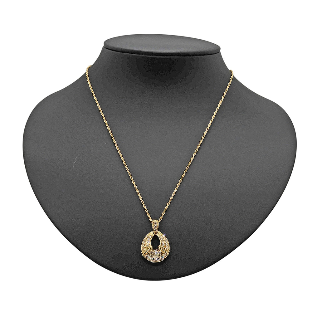 18K Yellow Gold Diamond 0.62ct Pendant Necklace