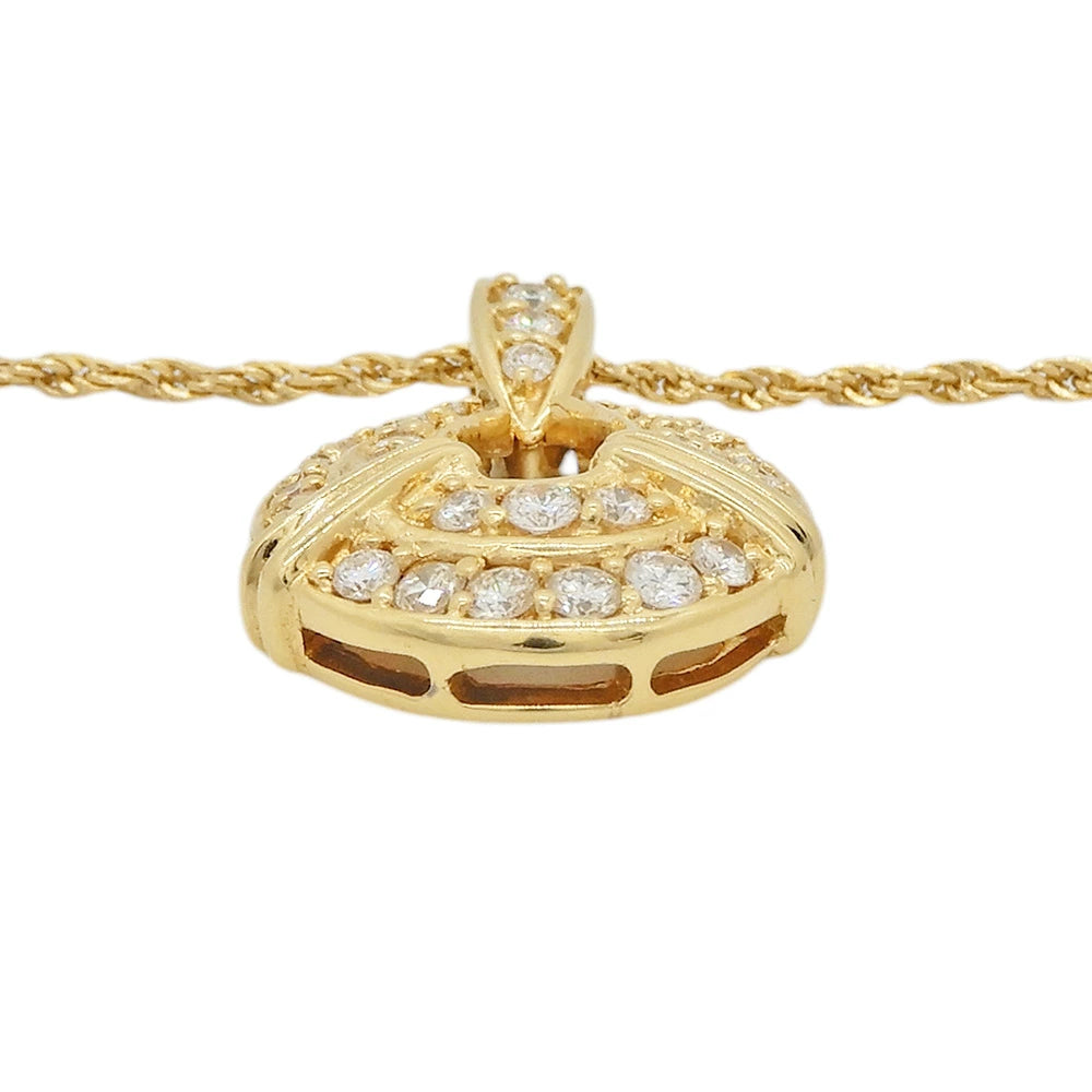 18K Yellow Gold Diamond 0.62ct Pendant Necklace