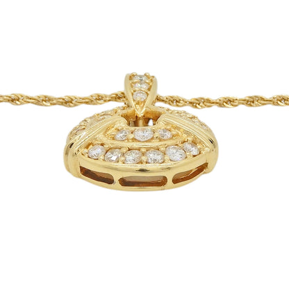 18K Yellow Gold Diamond 0.62ct Pendant Necklace