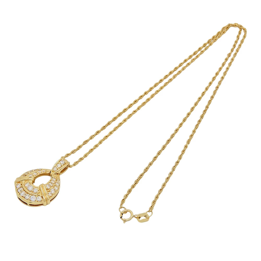 18K Yellow Gold Diamond 0.62ct Pendant Necklace